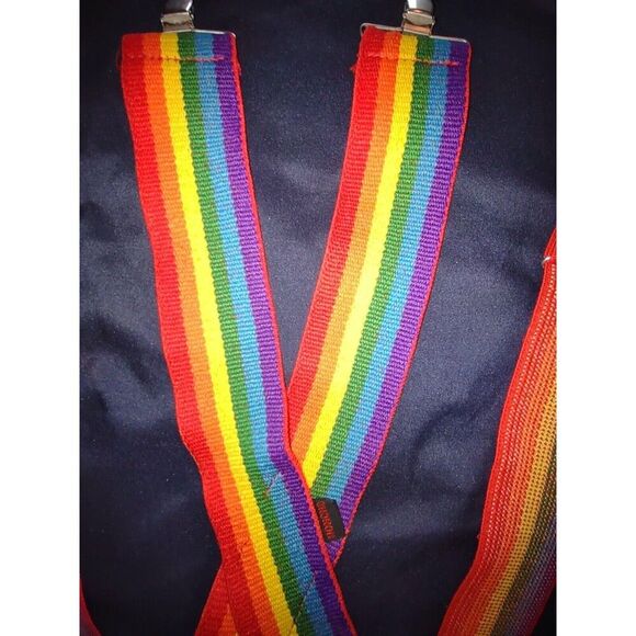 Vintage HONCHO Rainbow Suspenders MORK & MINDY Suspenders Adult - Picture 2 of 4